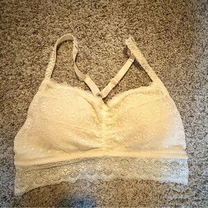 Maurices Cream Lace Bralette with Scalloped Hem